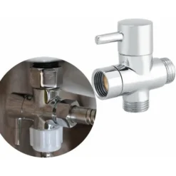 Adaptateur En T Avec Vanne D'arrêt, Noyau En Céramique, Connecteur 3 Voies Pour Salle De Bain M/F En Laiton De Pour Toilettes, Bidet -Grohe || Hansgrohe Soldes Magasin 77758806 3