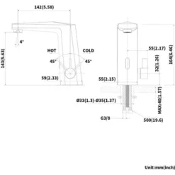 Lonheo Mitigeur Lavabo Infrarouge Electronique Eau Froide Et Chaude Mitigeur Automatique Laiton Noir Robinet Automatique De Lavabo Pour Salle De Bain -Grohe || Hansgrohe Soldes Magasin 78010574 4