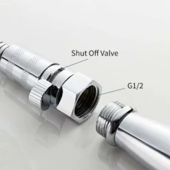 YUE QIN Vanne D'arrêt De Pommeau De Douche Contrôle De Flux Vanne D'arrêt Robinet En Laiton De Débit Pièce Rechange Universelle -Grohe || Hansgrohe Soldes Magasin 78179018 4