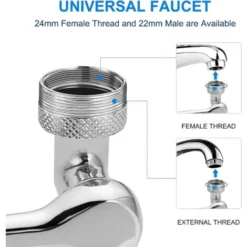 GU.B/bon1080 Degrés Aérateur De Robinet Pivotant, Aérateur De Robinet D'évier De Cuisine Rotatif, Rallonge De Robinet à Double Pulvérisateur, Anti-éclaboussures 22 Mm Mâle/24 Mm Filetage Femelle 8 GU.B/bon1080 Degrés Aérateur De Robinet Pivotant, Aérateur De Robinet D'évier De Cuisine Rotatif, Rallonge De Robinet à Double Pulvérisateur, Anti-éclaboussures 22 Mm Mâle/24 Mm Filetage Femelle -Grohe || Hansgrohe Soldes Magasin 78386239 4