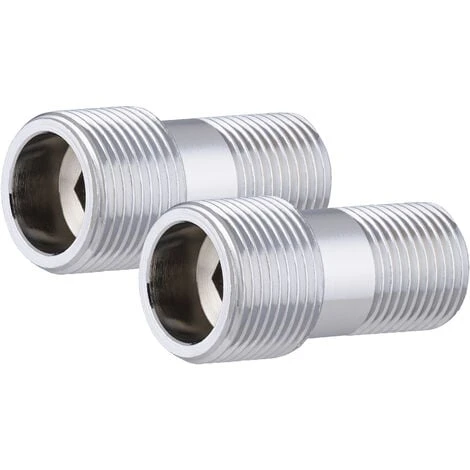 Raccord D'adaptation Mâle 1/2 Mâle 3/4 Long Chromé (x2) 1 Raccord D'adaptation Mâle 1/2 Mâle 3/4 Long Chromé (x2)