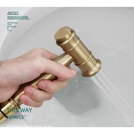 Toilette Bidet Spray, Bidet Pulvérisateur De Douche Kit En Laiton Kit Mitigeur Douchette à Main Mural Kit Douchette WC Or 3 Toilette Bidet Spray, Bidet Pulvérisateur De Douche Kit En Laiton Kit Mitigeur Douchette à Main Mural Kit Douchette WC Or – Image 3