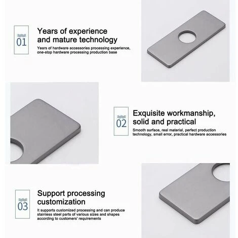 Plaque De Trou D'évier De Cuisine Pour Robinet De Salle De Bain, Lavabo, Rosace De Robinet En Nickel Brossé 5 Plaque De Trou D'évier De Cuisine Pour Robinet De Salle De Bain, Lavabo, Rosace De Robinet En Nickel Brossé – Image 5