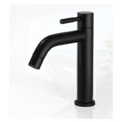 Robinet De Lavabo De Salle De Bain,Triomphe Robinet De Lavabo Simple En Acier Inoxydable, Design Rétro élégant, Noir Mat Noir Mat Pour Salle De Bain, Simple Froid,toilette -Grohe || Hansgrohe Soldes Magasin 79331565 4