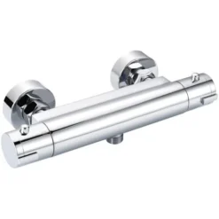 Mitigeur Thermostatique Douche Chromé Mural Avec Bouton De Sécurité, Laiton Massif - DBWF01GR