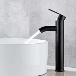 GP Robinet De Salle De Bain Robinet De Lavabo Noir Robinet De Haute Qualité Robinet De Salle De Bain Résistant à L'usure Adapté Au Diamètre Intérieur 32mm-42mm