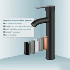 GP Robinet De Salle De Bain Robinet De Lavabo Noir Robinet De Haute Qualité Robinet De Salle De Bain Résistant à L'usure Adapté Au Diamètre Intérieur 32mm-42mm -Grohe || Hansgrohe Soldes Magasin 79555606 4
