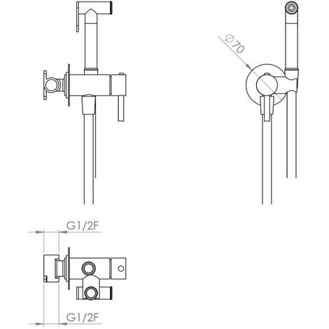 Kit De Douche Hygiénique Avec Mitigeur Modèle Rond Damast 15871 Chromé 2 Kit De Douche Hygiénique Avec Mitigeur Modèle Rond Damast 15871 Chromé – Image 2