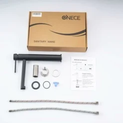 ONECE Robinet Vasque à Poser, Mitigeur De Vasque Noir, Robinet De Lavabo Haut Salle De Bains Haute Qualité En Acier Inoxydable Résistant à L'usure, Mousseur Remplaçable 9 ONECE Robinet Vasque à Poser, Mitigeur De Vasque Noir, Robinet De Lavabo Haut Salle De Bains Haute Qualité En Acier Inoxydable Résistant à L'usure, Mousseur Remplaçable -Grohe || Hansgrohe Soldes Magasin 80160315 5