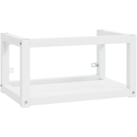 Cadre De Lavabo De Salle De Bain | Bâti Support Pour Lavabo Mural Blanc 59x38x31 Cm Fer 13259 2 Cadre De Lavabo De Salle De Bain | Bâti Support Pour Lavabo Mural Blanc 59x38x31 Cm Fer 13259 – Image 2