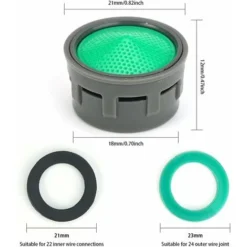 Aérateur De Robinet 10 Pièces, Aérateur De Robinet, Aérateur à économie D'eau Avec 20 Joints, Diamètre Extérieur 21 Mm, Aérateur De Robinet Pour Salle De Bain Et Cuisine -Grohe || Hansgrohe Soldes Magasin 80970883 2