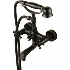 Mitigeur De Bain Traditionnel Robinet Mitigeur De Bain à Trois Poignées En Bronze Huilé