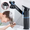 Robinet Mitigeur Lavabo Haut, SDLOGAL Rotation à 360 Degrés, Robinet Salle De Bain, Mélangeur L'Eau Chaude Et Froide - Tuyau Non Inclus
