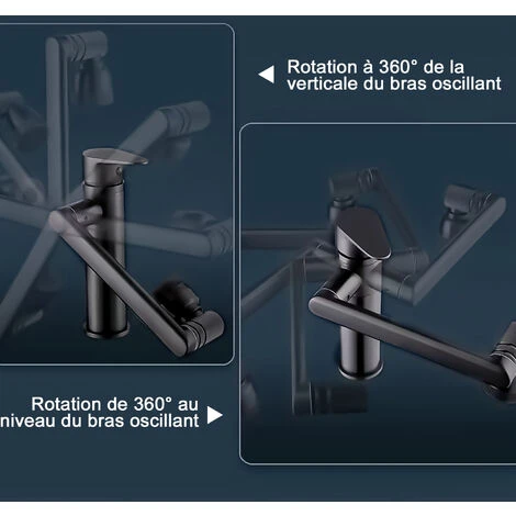 Robinet Mitigeur Lavabo Haut, SDLOGAL Rotation à 360 Degrés, Robinet Salle De Bain, Mélangeur L'Eau Chaude Et Froide - Tuyau Non Inclus 4 Robinet Mitigeur Lavabo Haut, SDLOGAL Rotation à 360 Degrés, Robinet Salle De Bain, Mélangeur L'Eau Chaude Et Froide - Tuyau Non Inclus – Image 4