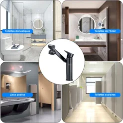 Robinet Mitigeur Lavabo Haut, SDLOGAL Rotation à 360 Degrés, Robinet Salle De Bain, Mélangeur L'Eau Chaude Et Froide - Tuyau Non Inclus 9 Robinet Mitigeur Lavabo Haut, SDLOGAL Rotation à 360 Degrés, Robinet Salle De Bain, Mélangeur L'Eau Chaude Et Froide - Tuyau Non Inclus -Grohe || Hansgrohe Soldes Magasin 81390296 5