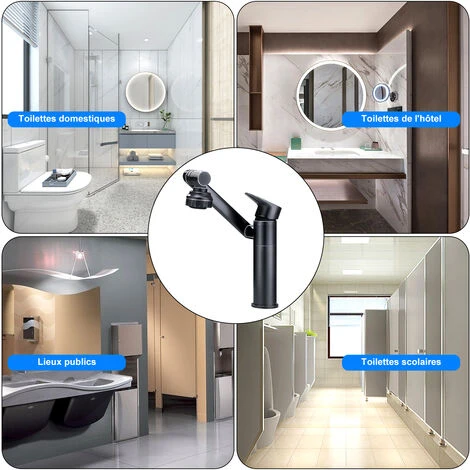 Robinet Mitigeur Lavabo Haut, SDLOGAL Rotation à 360 Degrés, Robinet Salle De Bain, Mélangeur L'Eau Chaude Et Froide - Tuyau Non Inclus 5 Robinet Mitigeur Lavabo Haut, SDLOGAL Rotation à 360 Degrés, Robinet Salle De Bain, Mélangeur L'Eau Chaude Et Froide - Tuyau Non Inclus – Image 5