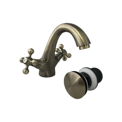 Mélangeur évier Lavabo Vieux Laiton Bronze 3 Mélangeur évier Lavabo Vieux Laiton Bronze – Image 3