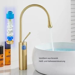 Robinet De Salle De Bain Robinet De Lavabo En Or Brossé Lavabo Mitigeur En Laiton Haut à Levier Unique -Grohe || Hansgrohe Soldes Magasin 85787801 3