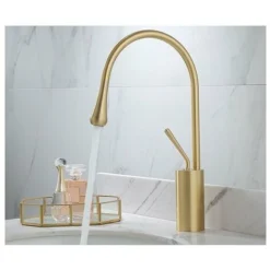 Robinet De Salle De Bain Robinet De Lavabo En Or Brossé Lavabo Mitigeur En Laiton Haut à Levier Unique -Grohe || Hansgrohe Soldes Magasin 85787801 5