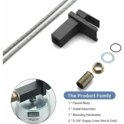 Robinet Salle Bain Cascade Noir Mat, Mitigeur Lavabo Robinet Lavabo En Laiton Avec Eau Froide & Chaude Disponible, Valve En Céramique, Robinet Salle De Bain Design Cascade Concave, G 3/8 -Grohe || Hansgrohe Soldes Magasin 85800162 5