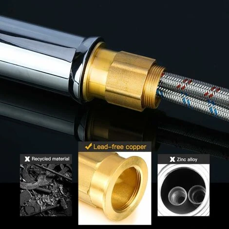 Robinet Lavabo,Salle Bain Avec Haut Mitigeur Lavabo Pour Lavabo Ou Vasque De Salle Bain, Chaude Et Froide Réglable De Mitigeur Lavabo,Laiton Chromé 4 Robinet Lavabo,Salle Bain Avec Haut Mitigeur Lavabo Pour Lavabo Ou Vasque De Salle Bain, Chaude Et Froide Réglable De Mitigeur Lavabo,Laiton Chromé – Image 4