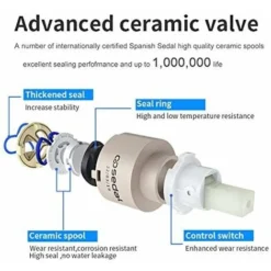 Robinet Lavabo,Salle Bain Avec Haut Mitigeur Lavabo Pour Lavabo Ou Vasque De Salle Bain, Chaude Et Froide Réglable De Mitigeur Lavabo,Laiton Chromé 9 Robinet Lavabo,Salle Bain Avec Haut Mitigeur Lavabo Pour Lavabo Ou Vasque De Salle Bain, Chaude Et Froide Réglable De Mitigeur Lavabo,Laiton Chromé -Grohe || Hansgrohe Soldes Magasin 88332310 5