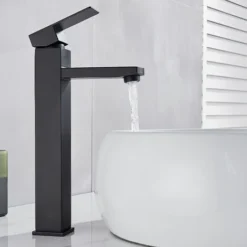 Robinet De Lavabo Noir Robinet Haut De Salle De Bain Lavabo De Salle De Bain Mitigeur à Une Main -Grohe || Hansgrohe Soldes Magasin 88589555 4