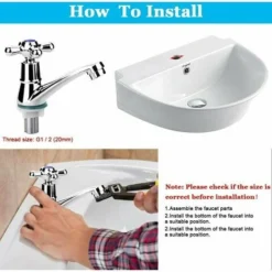 Robinet De Lavabo à Poignée Unique, Robinet Mitigeur à Eau Froide, Robinet D'eau Froide, Robinet D'évier De Salle De Bain, Robinet De Vestiaire Chromé à Poignée Croisée Avec Filtre -Grohe || Hansgrohe Soldes Magasin 88667528 5