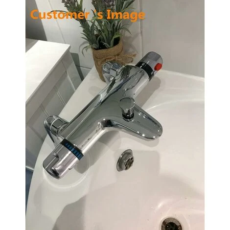 Mitigeur Douche Thermostatique Robinet De Douche Thermostatique Pomme De Douche Apparente Avec Bec De Remplissage Chromé 3 Mitigeur Douche Thermostatique Robinet De Douche Thermostatique Pomme De Douche Apparente Avec Bec De Remplissage Chromé – Image 3