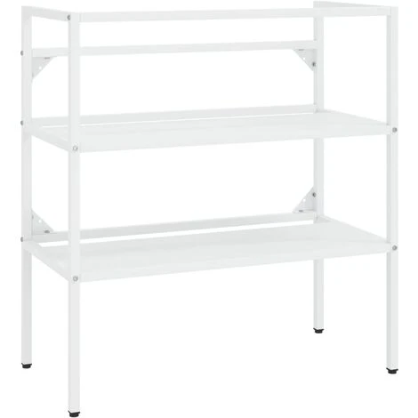 UNIQUECadre De Lavabo De Salle De Bain Blanc 79x38x83 Cm Fer6,96 Kg,Magnifique & Montage Facile69754 2 UNIQUECadre De Lavabo De Salle De Bain Blanc 79x38x83 Cm Fer6,96 Kg,Magnifique & Montage Facile69754 – Image 2