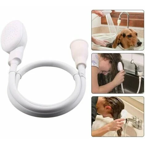 UNOIU Douchette Robinet Pour Mélangeur Plastique, Douchette Tuyau Lavabo Universelle Adaptable Sur Robinet, Douchette Coiffure à Domicile, Bain Bébé, Animal, WC (1M/39.37inch) 2 UNOIU Douchette Robinet Pour Mélangeur Plastique, Douchette Tuyau Lavabo Universelle Adaptable Sur Robinet, Douchette Coiffure à Domicile, Bain Bébé, Animal, WC (1M/39.37inch) – Image 2
