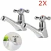 2x Robinet De Salle De Bain Double Salle De Bain Traditionnelle Vanity Chrome Système De Robinet D'eau Chaude Et Froide