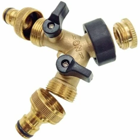 Adaptateur De Connecteur De Robinet à 2 Voies En Laiton Adaptateur De Robinet De Jardin à Double Robinet Avec Vannes Marche/arrêt Individuelles Pour La Maison, La Cuisine, Le Jardin, L'extérieur 5 Adaptateur De Connecteur De Robinet à 2 Voies En Laiton Adaptateur De Robinet De Jardin à Double Robinet Avec Vannes Marche/arrêt Individuelles Pour La Maison, La Cuisine, Le Jardin, L'extérieur – Image 5
