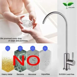 Robinet Cuisine D'eau Potable - Robinet De Purificateur Sans Plomb En Acier Inoxydable, Apportez Le Tuyau D’entrée,pour Osmose Inverse RO Filtre, Système Iltration (Nickel Brossé) 7 Robinet Cuisine D'eau Potable - Robinet De Purificateur Sans Plomb En Acier Inoxydable, Apportez Le Tuyau D’entrée,pour Osmose Inverse RO Filtre, Système Iltration (Nickel Brossé) -Grohe || Hansgrohe Soldes Magasin 91528915 3