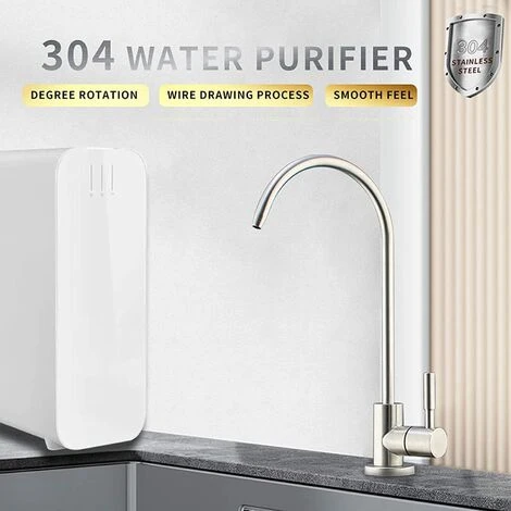 Robinet Cuisine D'eau Potable - Robinet De Purificateur Sans Plomb En Acier Inoxydable, Apportez Le Tuyau D’entrée,pour Osmose Inverse RO Filtre, Système Iltration (Nickel Brossé) 4 Robinet Cuisine D'eau Potable - Robinet De Purificateur Sans Plomb En Acier Inoxydable, Apportez Le Tuyau D’entrée,pour Osmose Inverse RO Filtre, Système Iltration (Nickel Brossé) – Image 4