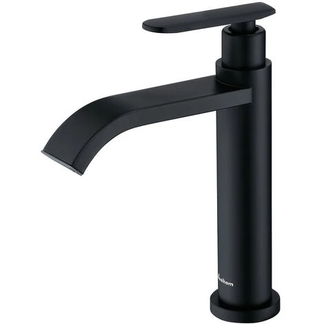 Robinet De Lavabo Eau Froide Uniquement, Mitigeur Salle De Bains En Laiton Durable, Robinetterie Pour Toilettes Invités, Cartouche Céramique, Noir 1 Robinet De Lavabo Eau Froide Uniquement, Mitigeur Salle De Bains En Laiton Durable, Robinetterie Pour Toilettes Invités, Cartouche Céramique, Noir