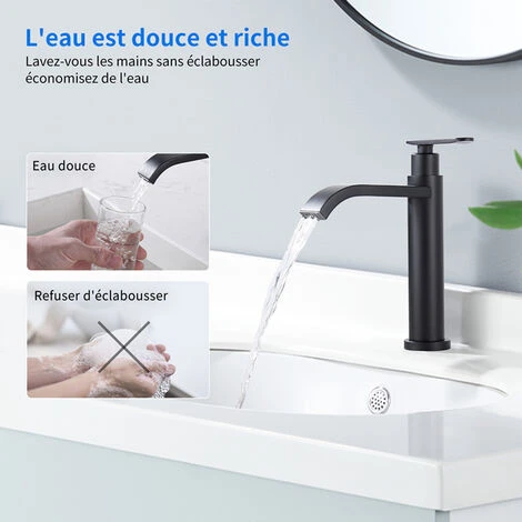Robinet De Lavabo Eau Froide Uniquement, Mitigeur Salle De Bains En Laiton Durable, Robinetterie Pour Toilettes Invités, Cartouche Céramique, Noir 2 Robinet De Lavabo Eau Froide Uniquement, Mitigeur Salle De Bains En Laiton Durable, Robinetterie Pour Toilettes Invités, Cartouche Céramique, Noir – Image 2
