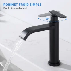 Robinet De Lavabo Eau Froide Uniquement, Mitigeur Salle De Bains En Laiton Durable, Robinetterie Pour Toilettes Invités, Cartouche Céramique, Noir 7 Robinet De Lavabo Eau Froide Uniquement, Mitigeur Salle De Bains En Laiton Durable, Robinetterie Pour Toilettes Invités, Cartouche Céramique, Noir -Grohe || Hansgrohe Soldes Magasin 92400537 3