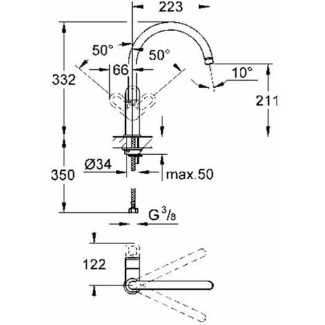 Grohe BauLoop - Mitigeur D’évier, Chrome 31368000 2 Grohe BauLoop - Mitigeur D’évier, Chrome 31368000 – Image 2