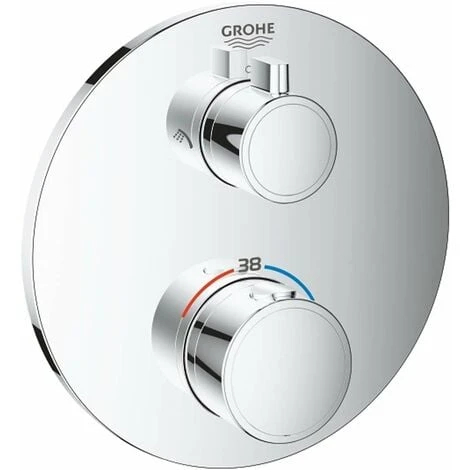 Grohe Grohtherm - Mitigeur Thermostatique De Douche Encastré Pour 2 Sorties, Chrome 24076000 1 Grohe Grohtherm - Mitigeur Thermostatique De Douche Encastré Pour 2 Sorties, Chrome 24076000