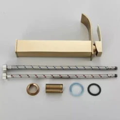 Robinet Lavabo Doré Cascade,Mitigeur Salle Bain Cascade Avec Bec Hauteur Mitigeur Lavabo Cascade Chaude Et Froide Réglable Robinet Salle Bain En Inox -Grohe || Hansgrohe Soldes Magasin 92775282 5