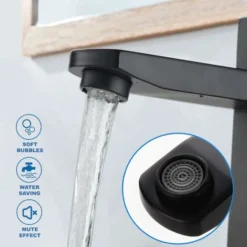 Blue Dream Mitigeur Lavabo Noir Acier Inoxidable Levier Unique Eau Chaude Et Froide Avec Tuyaux Inclus Robinet Salle Bain Noir Robinet Lavabo Noir Mitigeur Salle De Bain Noir Robinet Salle De Bain Noi -Grohe || Hansgrohe Soldes Magasin 92845469 5