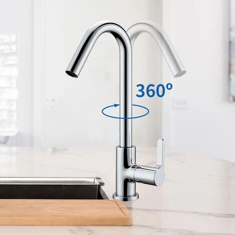 Robinet Eau Froide Pour Lave-Mains Robinet Salle De Bains Chromé Mitigeur De Cuisine 360° Rotation Robinet Simple Moderne 3 Robinet Eau Froide Pour Lave-Mains Robinet Salle De Bains Chromé Mitigeur De Cuisine 360° Rotation Robinet Simple Moderne – Image 3