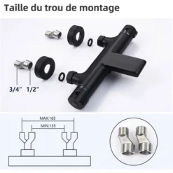 Mitigeur Thermostatique Bain Douche Robinet De Baignoire Cascade Robinet De Douche Noir En Laiton Design Elégant 8 Mitigeur Thermostatique Bain Douche Robinet De Baignoire Cascade Robinet De Douche Noir En Laiton Design Elégant -Grohe || Hansgrohe Soldes Magasin 93406356 4