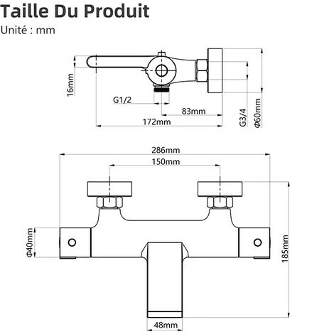 Mitigeur Thermostatique Bain Douche Robinet De Baignoire Cascade Robinet De Douche Noir En Laiton Design Elégant 5 Mitigeur Thermostatique Bain Douche Robinet De Baignoire Cascade Robinet De Douche Noir En Laiton Design Elégant – Image 5