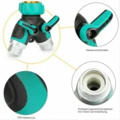 Splitter De Tuyau D'arrosage, 3/4 Alliage De Zinc Distributeur Avec 2 Sorties Vannes, Débit D'eau Réglable Et Verrouillable Avec 2 Connecteurs Et 3 Rondelles 9 Splitter De Tuyau D'arrosage, 3/4 Alliage De Zinc Distributeur Avec 2 Sorties Vannes, Débit D'eau Réglable Et Verrouillable Avec 2 Connecteurs Et 3 Rondelles -Grohe || Hansgrohe Soldes Magasin 93459899 5