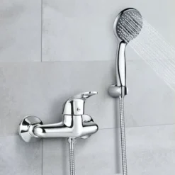 DALMO Mitigeur De Douche, Kit De Robinet De Douche Chrome, Avec Douchette, Tuyau De 1,5 M, 3 Modes De Pulvérisation, DBWF02FA