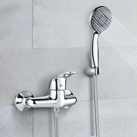 DALMO Mitigeur De Douche, Kit De Robinet De Douche Chrome, Avec Douchette, Tuyau De 1,5 M, 3 Modes De Pulvérisation, DBWF02FA 1 DALMO Mitigeur De Douche, Kit De Robinet De Douche Chrome, Avec Douchette, Tuyau De 1,5 M, 3 Modes De Pulvérisation, DBWF02FA