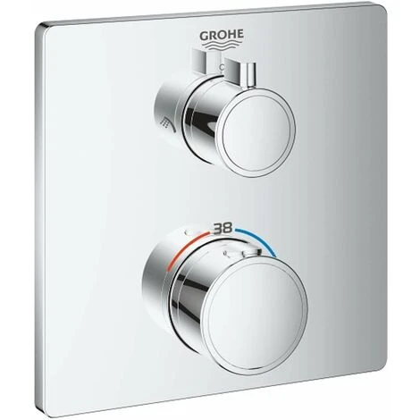 Grohe Grohtherm - Mitigeur Thermostatique De Douche Encastré Pour 2 Sorties, Chrome 24079000 1 Grohe Grohtherm - Mitigeur Thermostatique De Douche Encastré Pour 2 Sorties, Chrome 24079000