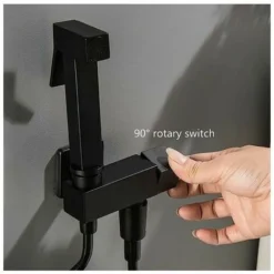 Kit Douchette WC, Noir Pulvérisateur De Bidet à Main En Laiton Bidet Pulvérisateur Mural Douchette WC Kit Complet , Hygiène Personnelle, G1/2 -Grohe || Hansgrohe Soldes Magasin 93959026 3